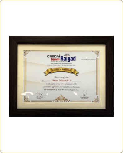 JPrime Buildcon CREDAI Certificate